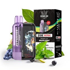 Al Fakher Crown Bar Ultra 25K Disposable Vape 22ml 50mg LED vīnogu mētra