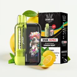 Al Fakher Crown Bar Ultra 25K Disposable Vape LED Type-C Citronu Mētra