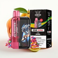 Al Fakher Crown Bar Ultra 25K Disposable Vape ar LED displeju un sieta spirāle - Hubba