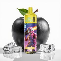 JNR Alien 10000 Puffs 850mAh Type-C LED Sporty Design Melnais Pūķa Ledus