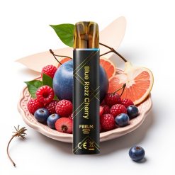 JNR Black&Golden 800 Puffs Disposable Vape Zilā Aveņķirše 550mAh 2ml