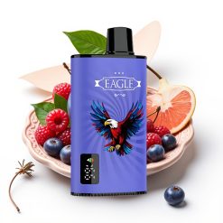 JNR EAGLE Smart 23000 Puffs Digitālais Displejs, 1.0ohm Coil, Type-C Zilā Aveņu Ķiršu