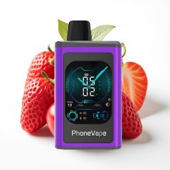 JNR PhoneVape 30000 puffs Disposable Vape Type-C Rechargeable Turbo Mode ķiršu zemeņu aveņu garša