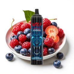 JNR Wolf Niplo 10000 Puffs 1.0 Ohm Mesh 20ml Dzērveņu Zemeņu Ķiršu