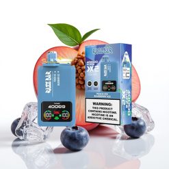 Razz Bar 40000 Puffs Power Screen Display Persiku Ledus & Ziloņogu Ledus