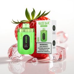 Razz Bar 50K Puffs Disposable Vape 1.0 Ohm Mesh Coil Type-C Zemeņu Ledus